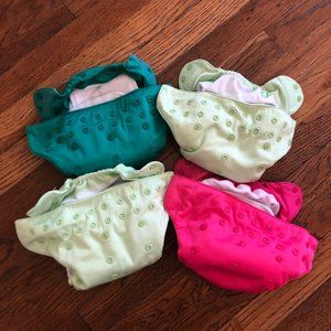 BumGenius All-in-One One-Size cloth diapers (Lot of 4)